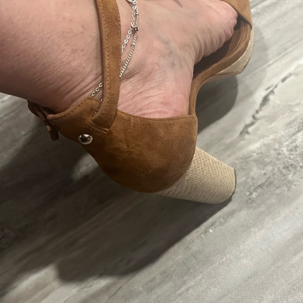 Nine West Tan Suede Heeled Sandals - Picture 3 of 4